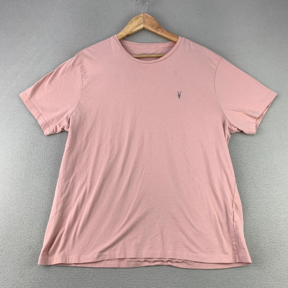 AllSaints Tonic Crew T-Shirt Womens XXL Pink Regular Fit‎ Cotton Short Sleeve